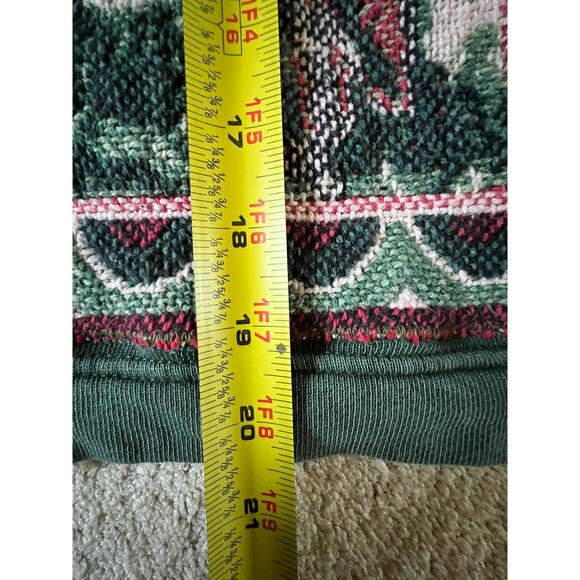 Wolf tapestry sweatshirt, fringe, upcycled, cropped crewneck, Aerie Oversize SM - Picture 6 of 6